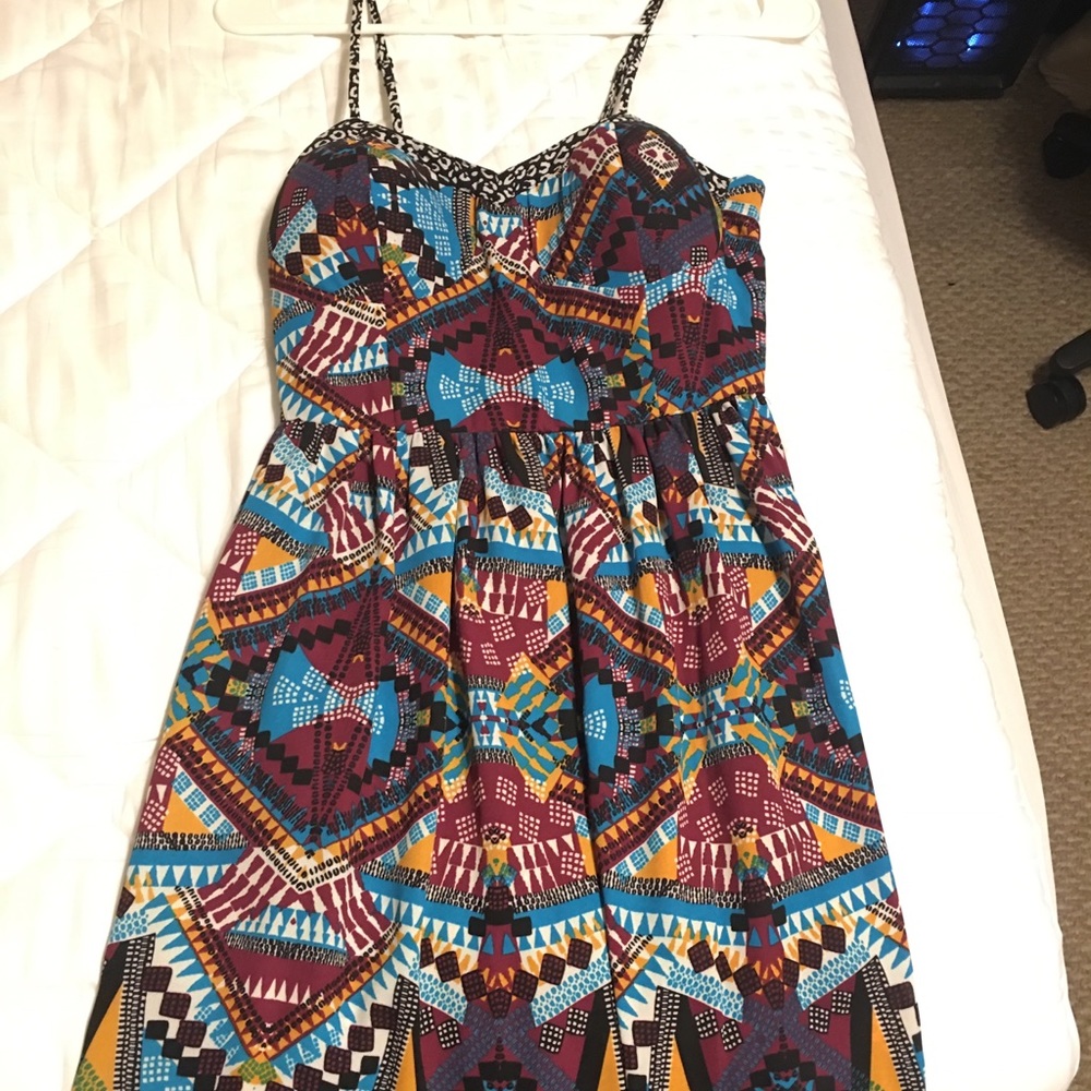 Multicolored spaghetti strap dress